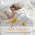 thumbnail image 4 of 3 Piece Yellow Daisy Floral Duvet Cover Set Full Size, Microfiber Comforter/Quilt Cover with Corner Ties and 2 Pillowcases, Spring Rustic Botanical Flowers All Season Soft Bedding with Zipper Closure, 4 of 8