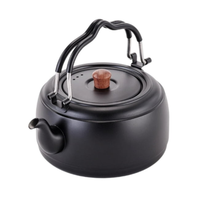 Tetera, cafetera, regalo, tetera ligera, tetera de acero inoxidable para inauguración de la casa, cocina, fogata, jardín, estufas, olla Negro