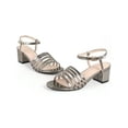 thumbnail image 6 of BLISSFUL STEP Open Toe Ankle Strap Slingback Chunky Heel Sandals for Women Gun 5, 6 of 8