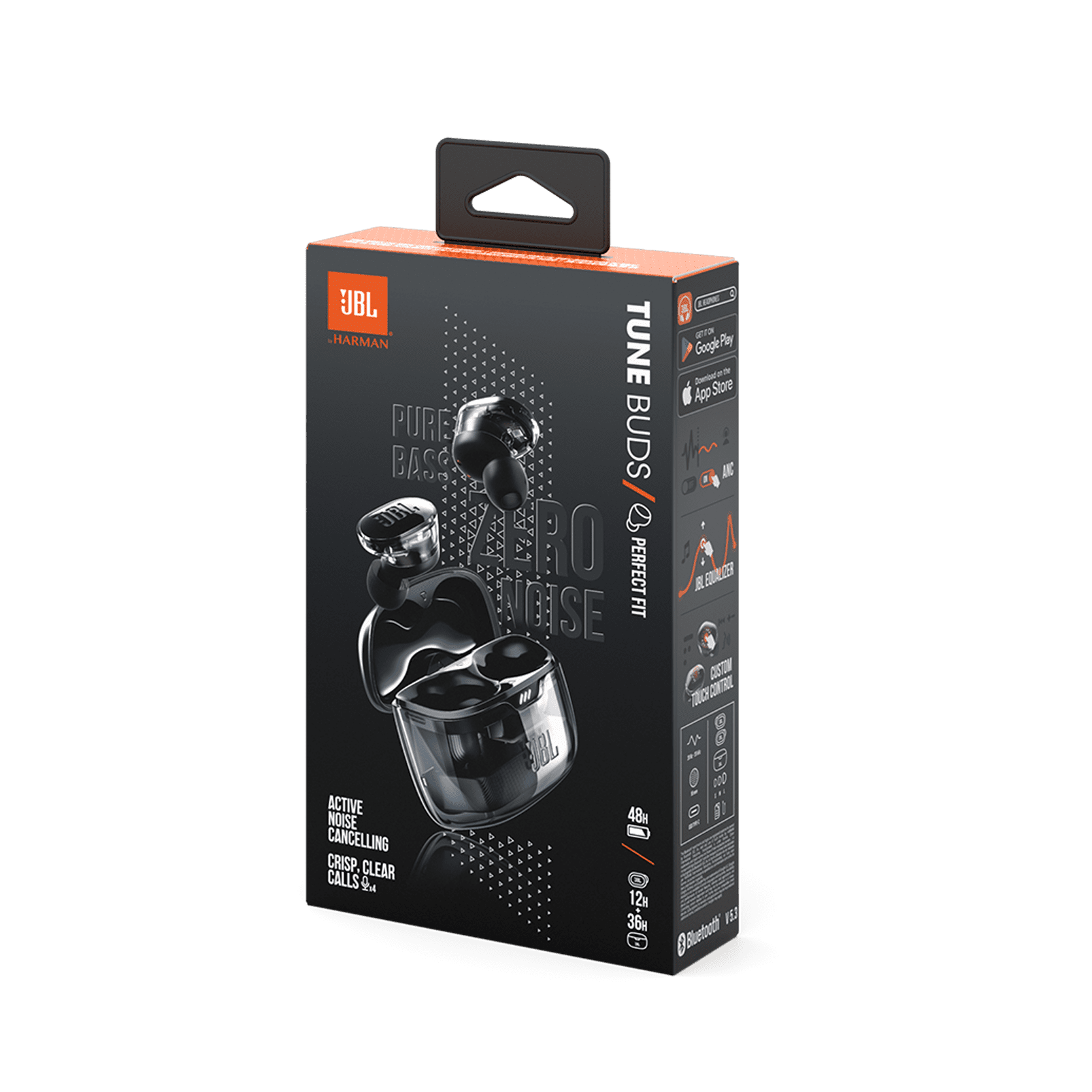 JBL Tune Buds Ghost Edition Noise Cancelling Wireless In-Ear Earbuds, White Ghost