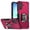 Pink, variant on TJS Phone Case for Samsung Galaxy A17 5G, Military Grade Heavy Duty Magnetic Support Ring Kickstand Cover for Galaxy A17 5G (Black)