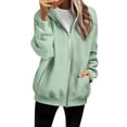 thumbnail image 3 of Yigetop Sweatshirt for Women Fall Winter Long Sleeve Shirts Oversized Tops Soft Fleece Comfy Loose Fit Casual Pullover for Daily Lounge Work Street Outfits Mint Green L, 3 of 6