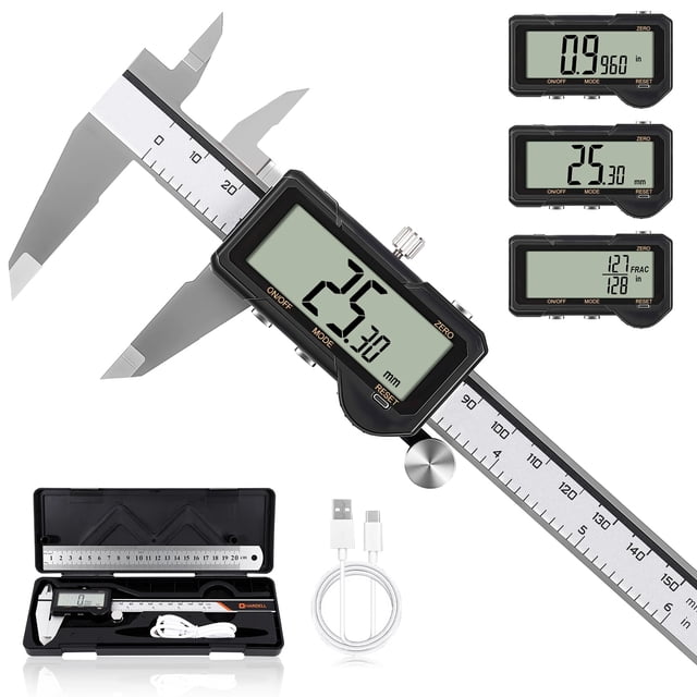 Pinza digital HARDELL de 150 mm recargable con ajuste de reinicio