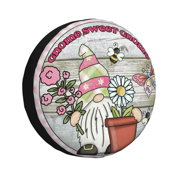 Spring Gnome Tire Cover 16" Wheel Protectors Tyre Covers Weatherproof Wheel Covers Universal Fit For Trailer Rv Truck Suv Camper Travel Trailers All Vehicles