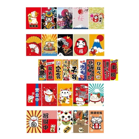 Set of 30pcs Creative Japanese Style Traditional Flags Banners Shop Restaurant