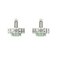 thumbnail image 4 of 2.235 ct Lever-Back Drop Dangle Earrings for Women | 6mm Round Cut Simulated Green Diamond | 18K White Gold, 4 of 5