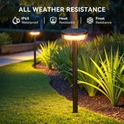 Solar Pathway Lights Outdoor, 6 Pack 2X Brighter Solar Lights Outdoor Waterproof, Taller Pathway Light with Larger Panel, Auto On/Off Up to 12Hrs Driveway Light for Yard Outside Patio Path Lawn