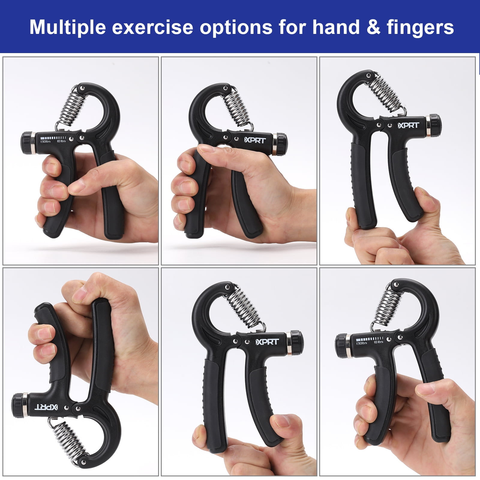 XPRT Fitness Grip Strength Training Kit Hand Finger and Forearm Exerciser Set of 5 for Grip Exercise Stress Relief and Recovery Improve Hand Extension Strengthen Fingers Walmart