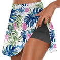 thumbnail image 2 of LEBONYARD Golf Skorts for Women with Shorts,Women's Supportive Yoga Skirt with Shorts,Women's Summer Flower Print Pleated Tennis Skirts Stretchy Yoga Fake Two Piece Shorts Skirt Blue L, 2 of 7