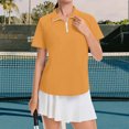 thumbnail image 5 of Womens Golf Shirt Summer 1/4 Zip Up Polo Shirts Short Sleeve Moisture Wicking Gym Workout Tops XL, 5 of 6