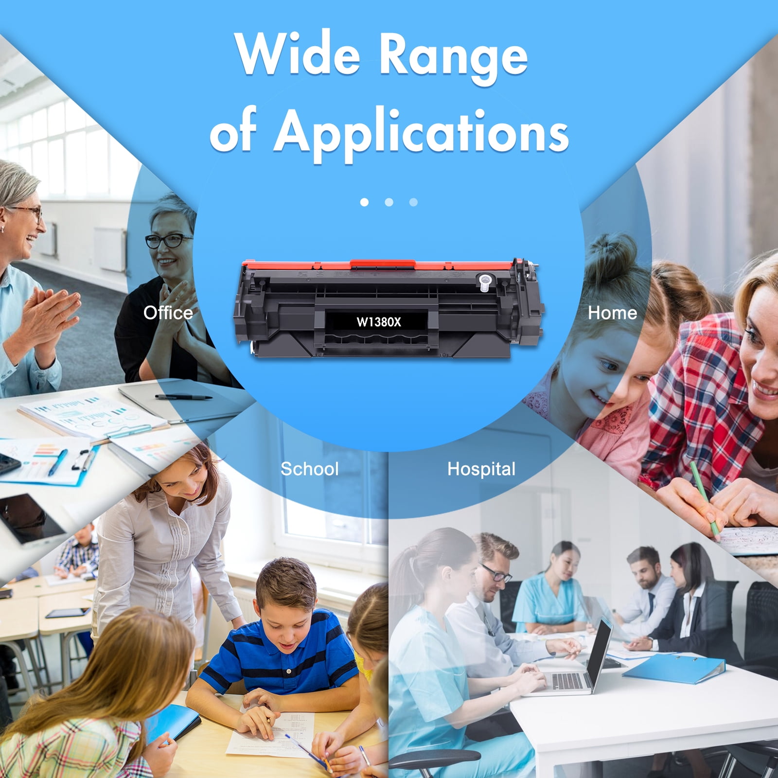 138X Black Toner Cartridge with Chip Compatible Replacement for HP 138A W1380A 138X W1380X for HP Laserjet Pro 3001dw 3001fdw MFP 3101fdw Printer Ink (1 Pack)