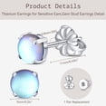 thumbnail image 5 of Limerencia Titanium Hypoallergenic Stud Earrings, Moonstone Earrings for Men and Women, 5 of 8