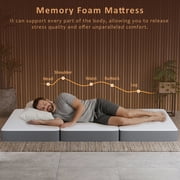 Continental Sleep By Sunset, 3” Memory Foam Tri-fold Mattress, Good for Kids and Adult, Twin.