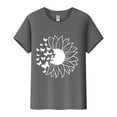 thumbnail image 5 of Outfmvch Tops for Women Trendy Spring Tops for Women 2024 Womens Tops Shirts for Women Sunflower Summer T Shirt Plus Size Loose Blouse Short Sleeve Graphic Casual Tees Polyester Spandex Dark Gray M, 5 of 5
