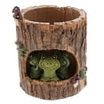 thumbnail image 2 of Idyllic Creative Resin Florpots Cute Animal Pot Decorative Plant Container - Three green frogs, as described, 2 of 10