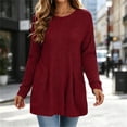 thumbnail image 2 of Cilsoka Womens Sweaters Crewneck Long Sleeve Shirts with Pockets Loose Fit Casual Lightweight Rib Knit Sweater Fall Outfits 2026 Fashion Winter Clothing, 2 of 5