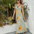 thumbnail image 3 of Vestido Largo Sin Mangas Para Mujer, Floral Traje Informal Para Cumpleaños, Verano, 3 of 5