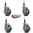 thumbnail image 2 of 5 Inch Gray Poly Swivel 3/4 Inch Expanding Stem Caster Set with Brake SCC, 2 of 2