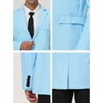 thumbnail image 6 of Unique Bargains Men's Slim Fit Blazer Single Breasted One Button Sports Coat L Light Blue, 6 of 6