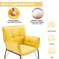 thumbnail image 2 of LAFGUR Modern Accent Chairs, Large Lazy Chair, Upholstered Side Armchairs with Steel Frame Legs, Leisure Sofa Chair for Living Room Bedroom,Yellow, 2 of 7