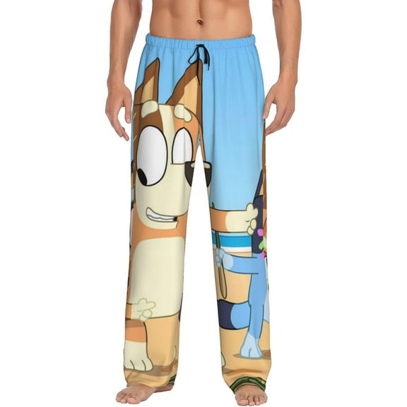 Johaoi Bluey Print Mens Pajama Pants,Men's Sleepwear Soft Pj Pants Lounge Pants with Drawstring & Pockets-Small
