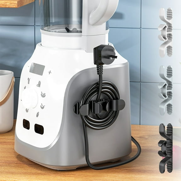 Adhesive Hooks,Cord Organizer,Kitchen Silicone Cable Winders,No-drilling Cable Clamp,Hook Plug Fixator Power Cable Organizer for Appliances Air Fryer,Coffee Maker,Pressure Cooker,Toaster
