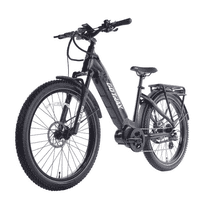 GOTRAX MX1 Mid Drive Electric Bike, 82 Miles Range, 500W Motor, Front Suspension, LED Display, Rear Cargo Rack – Black