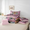 thumbnail image 5 of Homewish Cartoon Tiger Print Bedding Comforter Set 7pcs, Chinese Embroidery Artwork King Bedding Sets, Pink Old Fashion Reversible Bed Sheets, Breathable Home Decor, 5 of 7