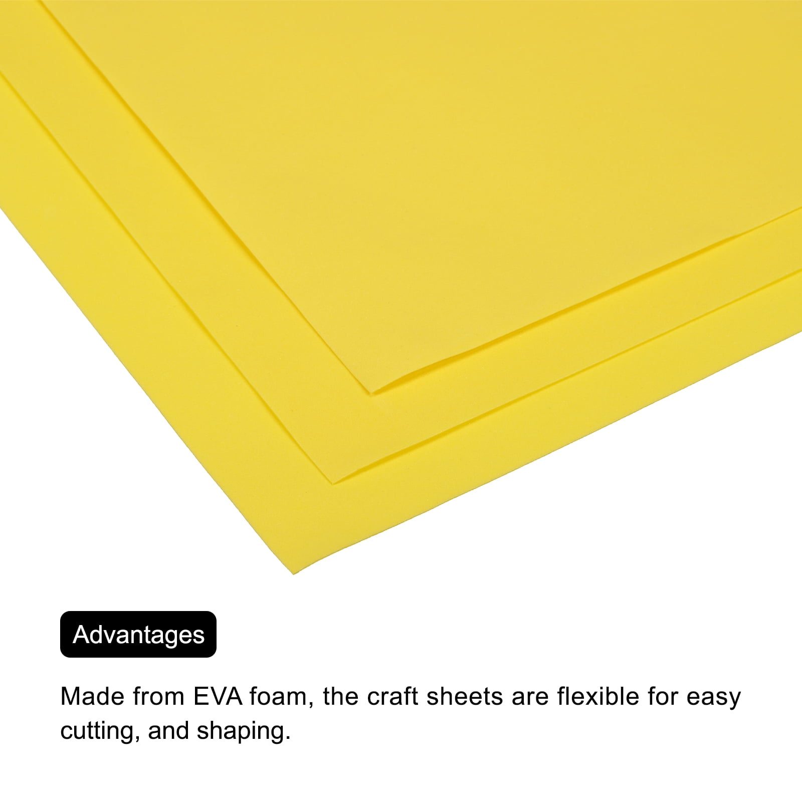 EVA Foam Sheets Lemon Yellow 19.7 Inch x 35.4 Inch 1mm Thick Crafts Foam Pack of 5