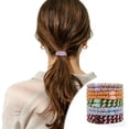 thumbnail image 2 of 10 Pcs Colored Striped Hair Ties Elastic Fabric Hair Bands Cute Rubber Scrunchies Fashion Weaving Hairs Tie Ideal Hairs Accessories for Woman Ponytail Daily Life, 2 of 3