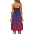 thumbnail image 3 of B91xZ Robes Formelles pour Femmes Décontractées Sans Manches Col Rond Taille Élastique Robe Midi à Volants, Violet m, 3 of 4