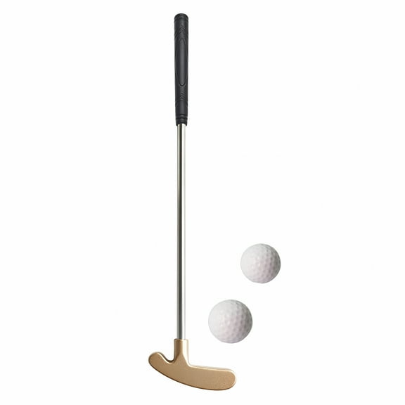 BESTSKY 1 Set Mini Golf Putter Club with 2 Golf Balls TPR Grip Right Left Handed Stainless Steel Golf Club Kids Adults Table Game Golf Putter Training