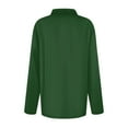thumbnail image 4 of Mohiass Long Sleeve Polo Shirts for Women 2024 Winter Fall Tops Button V Neck Business Casual Collared Shirts Dressy Blouses Dark Green XL, 4 of 5