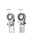 thumbnail image 3 of Uxcell 3/8'' x 7/16'' Double Box End Reversible Ratcheting Wrench Carbon Steel Silver Tone 1pcs, 3 of 5