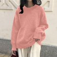thumbnail image 2 of Petite-Friendly Oversized Knit Pullover – Women's Long Sleeve Loose Fit Slouchy Sweater, Soft Comfortable Solid Color Casual Fall Winter, 2 of 3