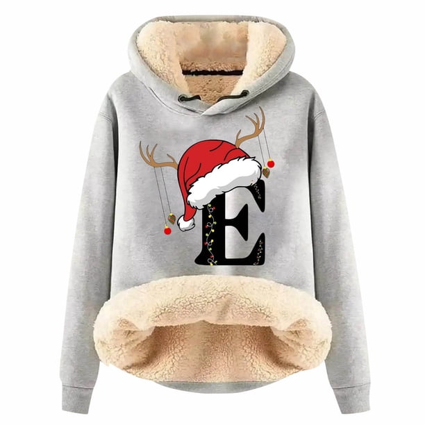 WILLBEST Sudadera Deportiva para Mujer, con Estampado de Letras Navideñas, de Lana, Cálida, Ideal para El Invierno Modelo 860 Grande