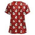 thumbnail image 6 of Towmus Womens Christmas Scrub Tops Cute Print V Neck Short Sleeve Shirts Nurse Uniforms Graphic Blouses with Pockets S-3XL, 6 of 6
