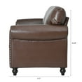 thumbnail image 6 of 84 inch Loveseat Sofa,Mid Century Modern 3 Seater Couch with Bubble Nail Decoration,Love Seat Sofa for Bedroom, Apartment, Home, Office,Brown PU, 6 of 9