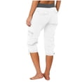 thumbnail image 4 of ABATAB Cargo Capris for Women Hiking Casual Summer Capris Pants Outdoor Casual Travel Pull on Fashion Crop Trousers with Pockets, 4 of 4