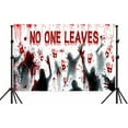 thumbnail image 4 of Bloody Halloween Backdrop,No One Leaves Photography Background,Horror Bloody Ghost Shadow Blood Footprint Handprint Decor,for Spooky Summerween Zombie Vampire Party Supply-7x5FT, 4 of 7