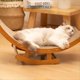 thumbnail image 3 of Cama de Madera para Gatos con Tablero Rascador Desmontable para Gatos, Rascador de Papel Corrugado Desgastado, Juguete para Moler Garras para Gatos L, 3 of 7