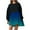 Blue, variant on IROINNID Long Sleeve Dress for Women Oversized Fit&Flare Dress Round-Neck Ladies Patchwork Mini Dresses,Black