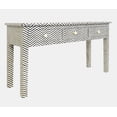 thumbnail image 3 of Handmade Bone Inlay Console Table – Multicolor Stripes for Modern Entryway or Hallway, 3 of 4
