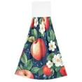 thumbnail image 7 of Yayeee Kitchen Hanging Hand Towels Set of 2 with Loop Bathroom Absorbent Tie Towel, Blue Apple Pattern, 7 of 7