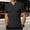 Black, variant on KLHDSF Collared Muscle Polo Shirts for Men Slim Fit V Neck Short Sleeve Ribbed Knit, Stretch, Textured, Athletic, Dress Shirt, Lightweight, Fitted Tee Black L