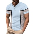 thumbnail image 1 of Birdeem Chemises pour Hommes Mode Décontractée Couleur Unie Bouton Manches Courtes Col Rabattu Blouse, 1 of 10