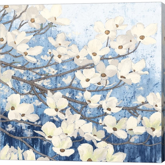 Dogwood Blossoms II Indigo by James Wiens, Canvas Wall Art