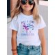 thumbnail image 1 of Camiseta de gimnasia para niña, informal, de algodón, manga corta, cuello redondo, moda de verano, estampado de letras, ajuste cómodo, ropa deportiva juvenil., 1 of 6
