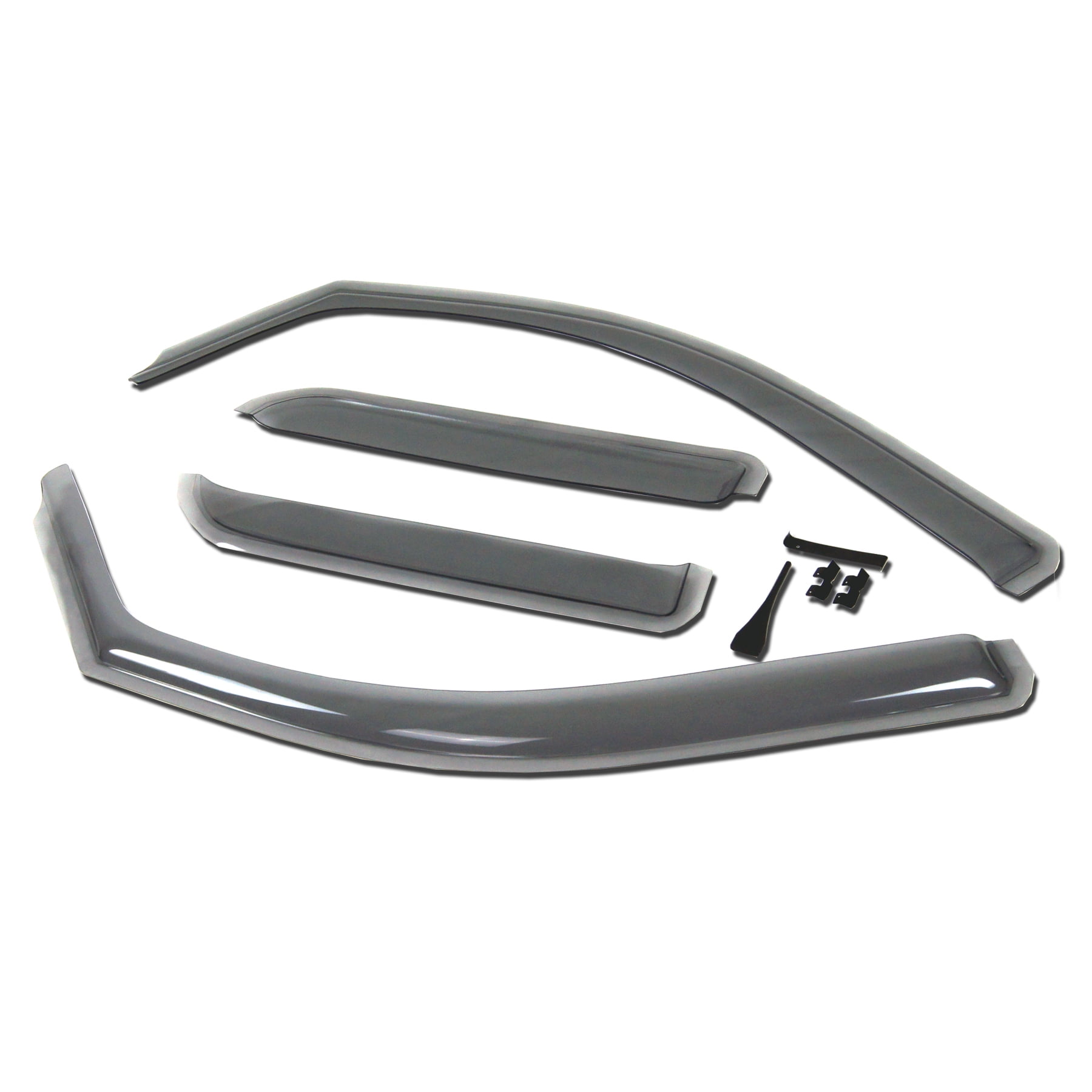 TuningPros IWV-621i Premium In-Channel 2mm Window Visor Deflector Rain Guard  4 Pcs Set For 2014-2017 Chevrolet Silverado 1500 Extended Cab/Double Cab