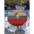 thumbnail image 2 of Round Tablecloth Farmhouse Rustic Wood Texture Elastic Edge Fitted Red Brown Plastic Table Cover,Waterproof Oil Proof for Dinner,Outdoor, Picnic, 45"- 54" DIA Tables, 2 of 8